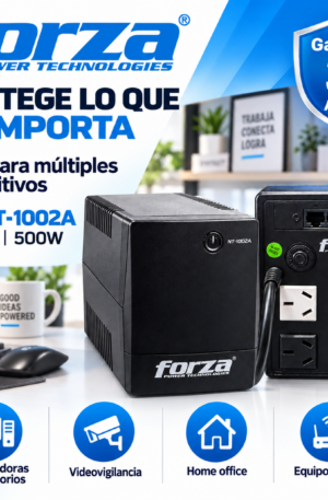 UPS Forza NT-1002A 1000VA 500W – 4 Tomas – AVR – Respaldo de Energía