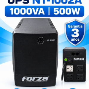 UPS Forza NT-1002A 1000VA 500W – 4 Tomas – AVR – Respaldo de Energía