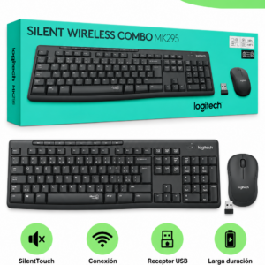 Combo Teclado y Mouse Inalámbrico Logitech MK295 Silent Wireless – Negro