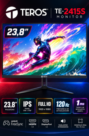 Monitor Teros TE-2415S 23.8″ IPS Full HD 120Hz 1ms HDMI DisplayPort