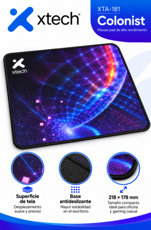 Mouse Pad Xtech XTA-181 Colonist – Superficie de Tela y Base Antideslizante